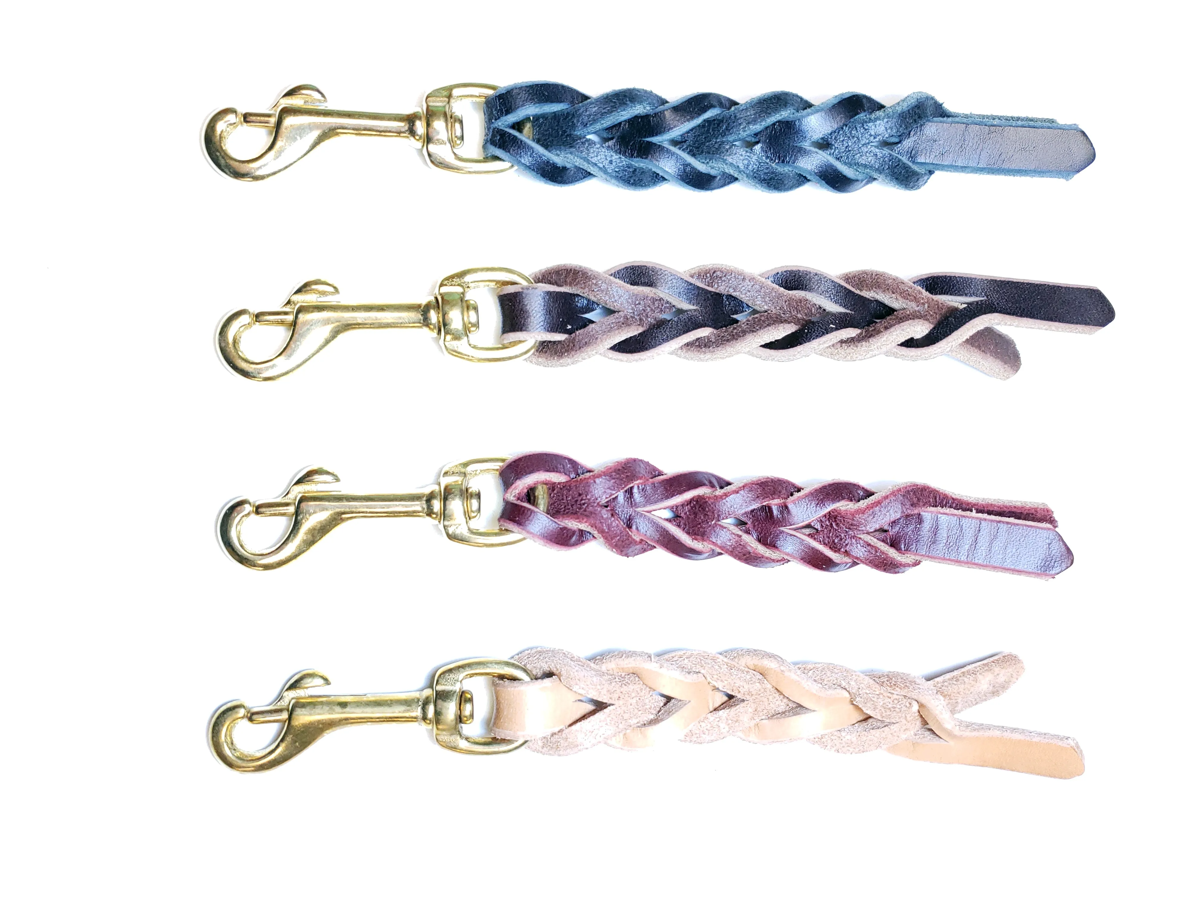 6" Braided Leather Tab