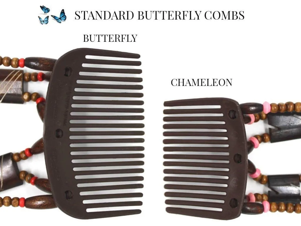 African Butterfly Chameleon Hair Comb - Beada Tube Clear 13