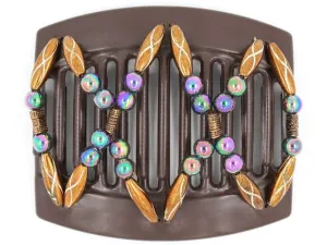 African Butterfly Thick Hair Comb - Dalena Brown 76