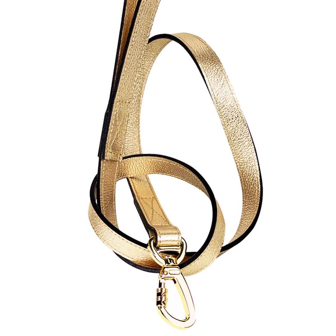 After Eight Dog Leash in Metallic Gold