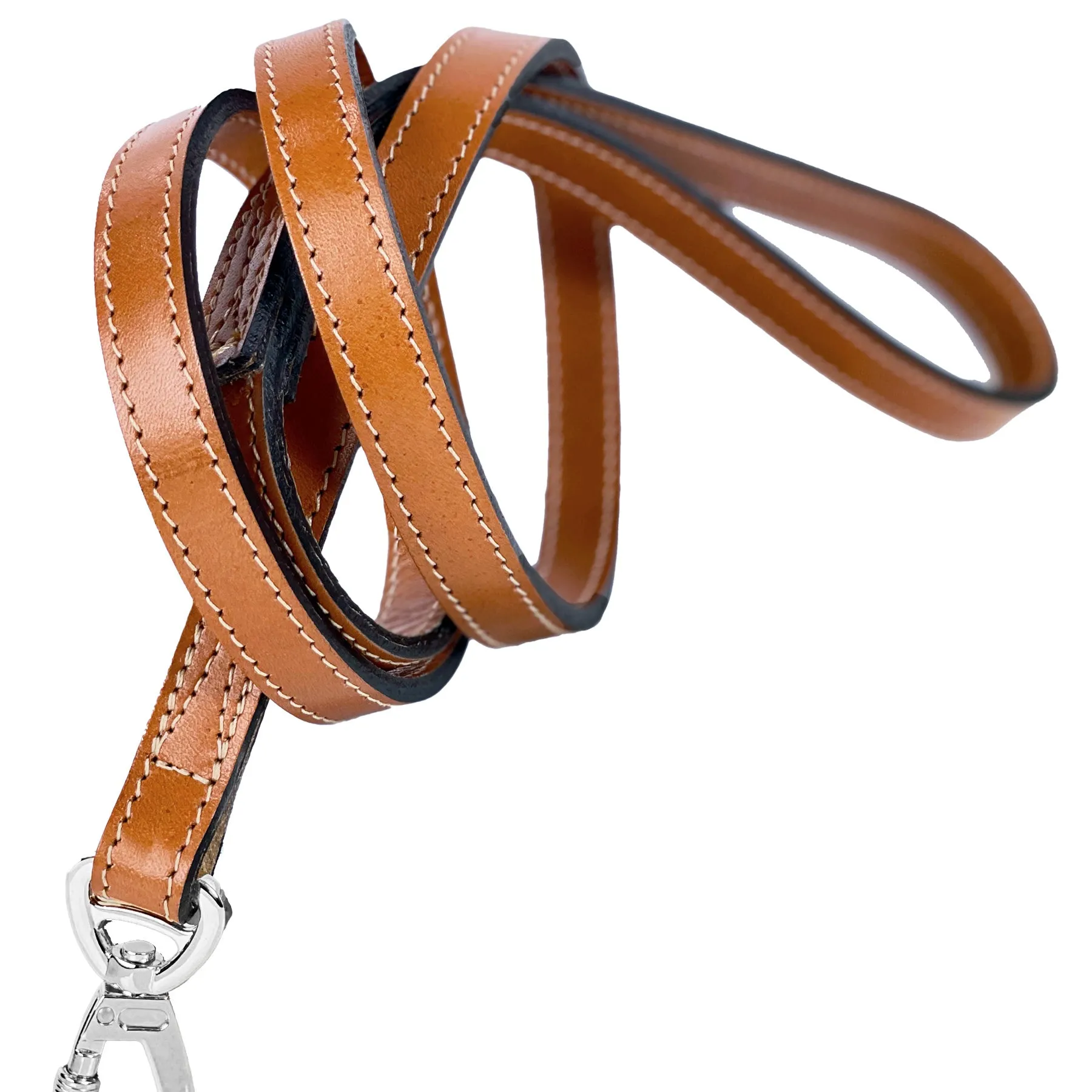 After Eight Dog Leash in Natural & Nickel