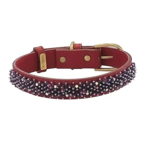 Amethyst Beaded Dog Collar