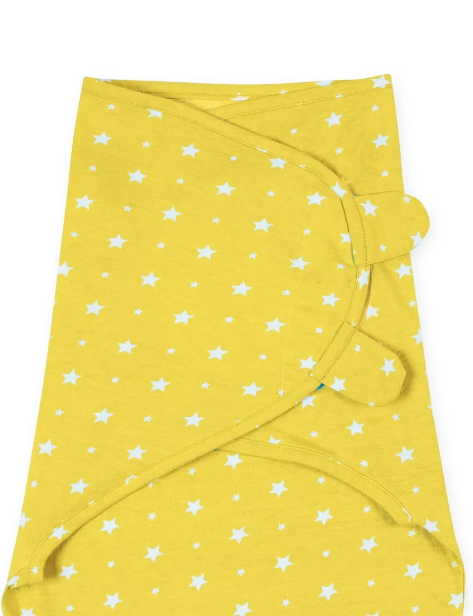 Baby Swaddle Blanket and Cap Set Yellow Star