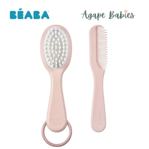 Beaba Baby Brush And Comb - Old Pink