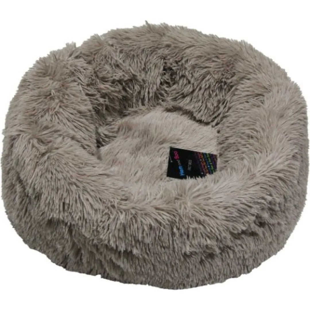 Beige Relaxation Donut Dog Bed