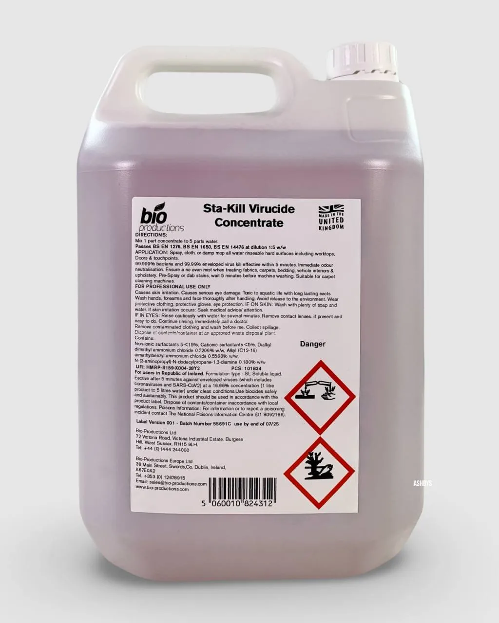 Bio Productions Sta Kill Virucide Concentrate 5 Ltr