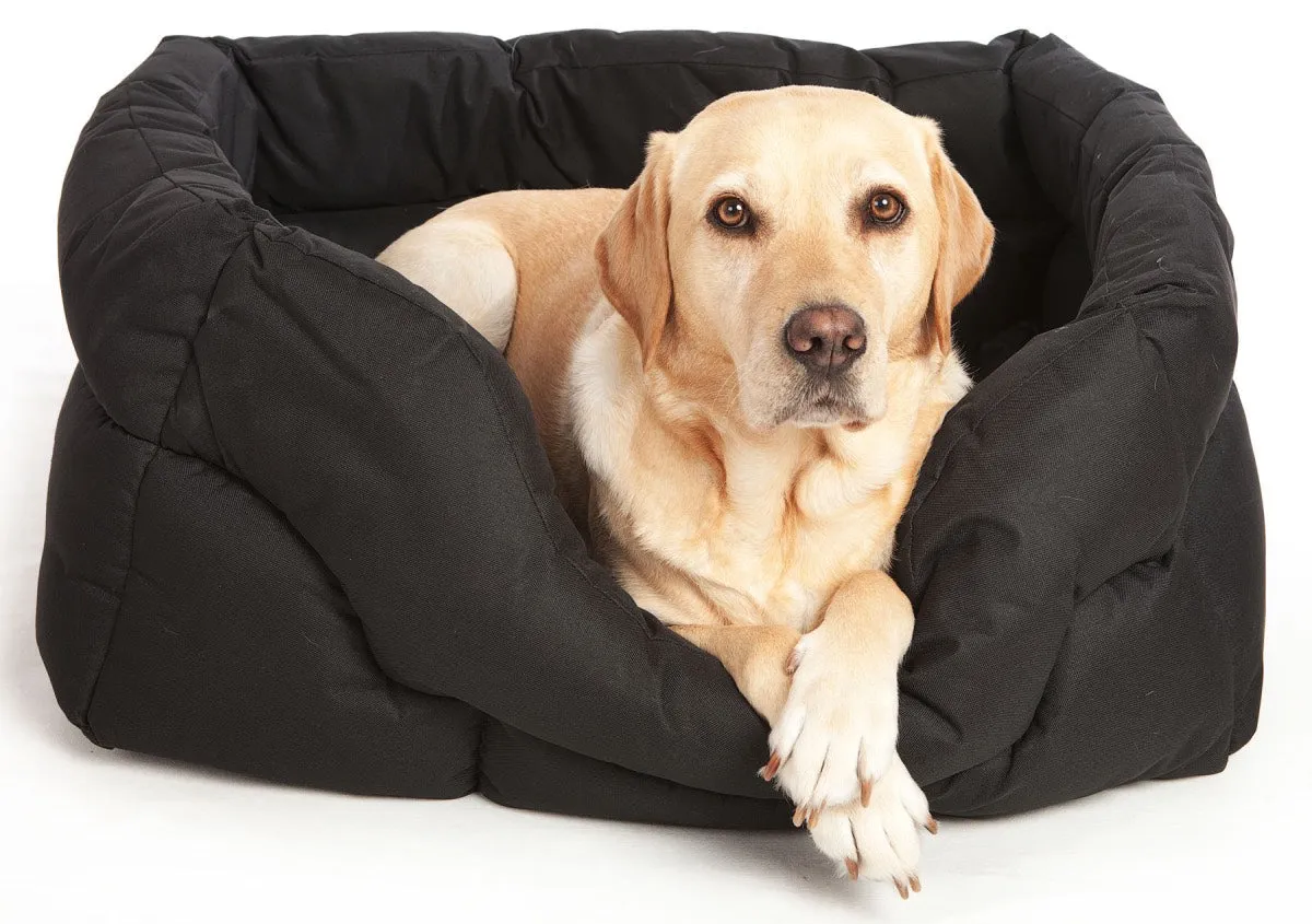 Black Country Heavy Duty Waterproof Rectangular Drop Front Dog Beds by P&L