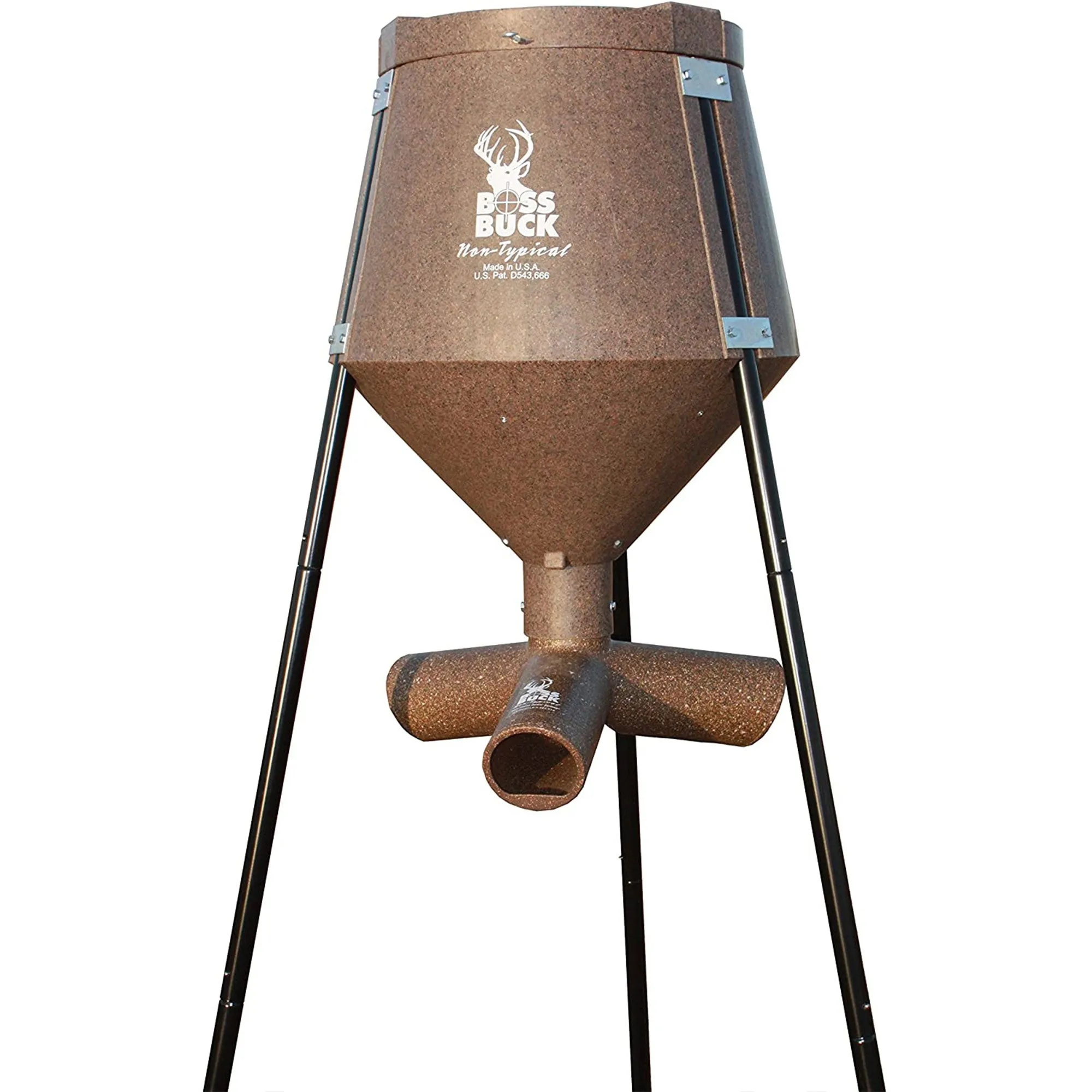 Boss Buck Texas 2 Step 200 Pound Drum Gravity Spin Tripod Combo Wildlife Feeder