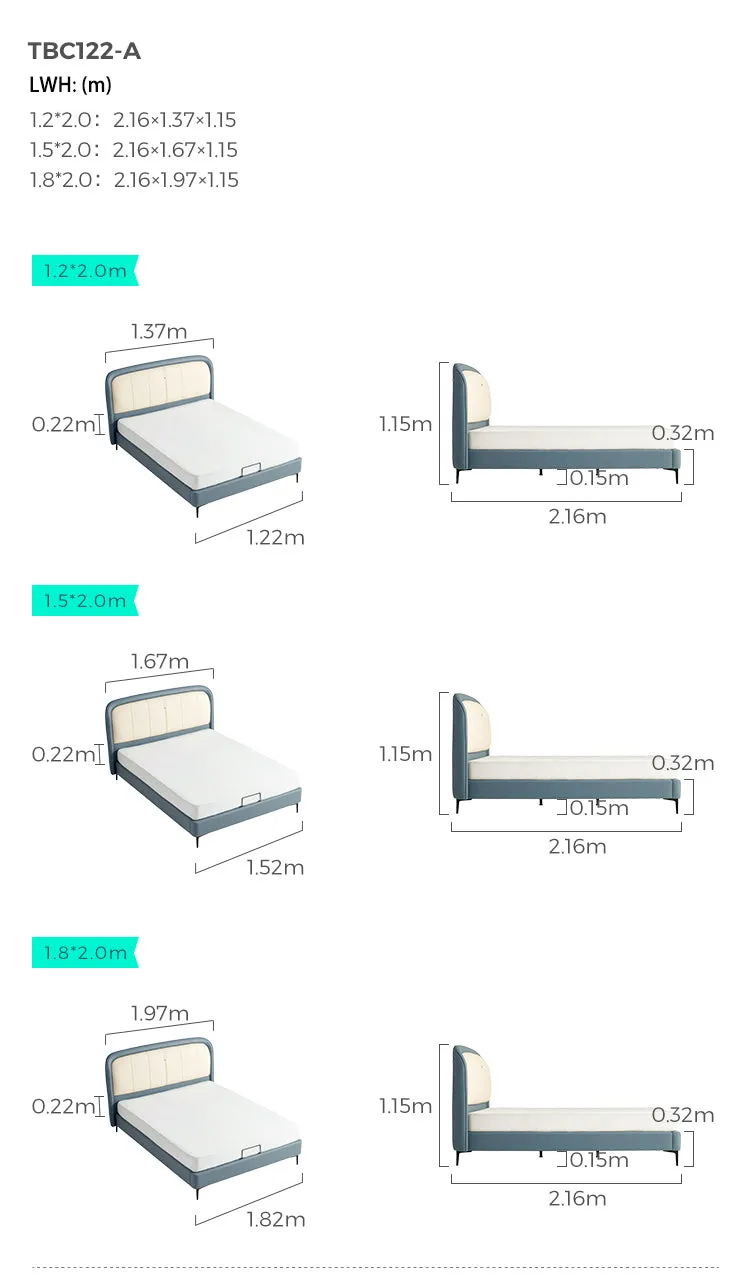 Boys Upholstered Bed with Mattress