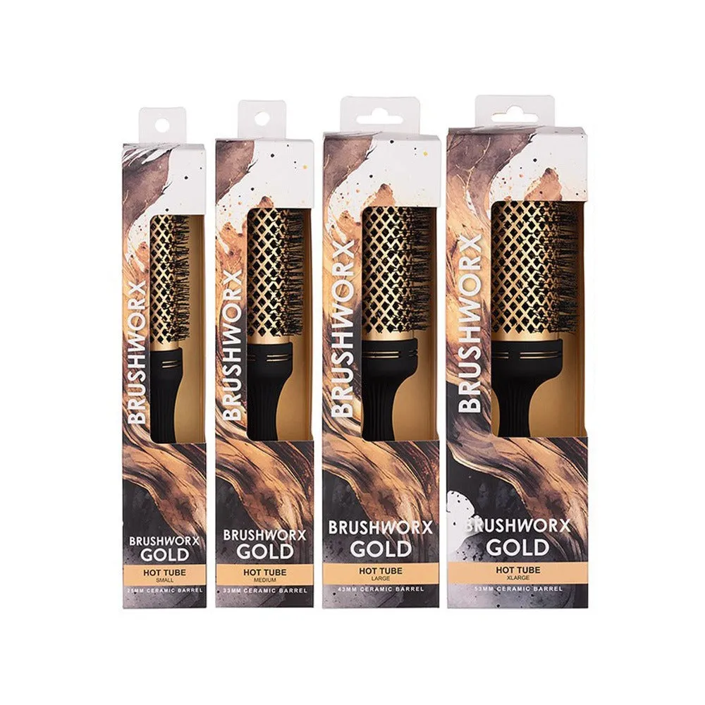 Brushworx Gold Ceramic Hot Tube Brush - Xl (70mm)