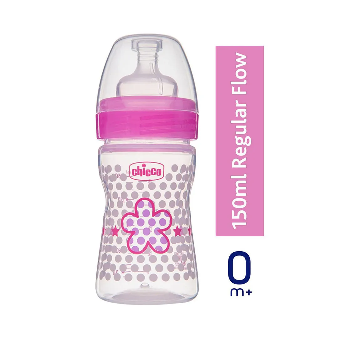 Chicco Well being Narrow neck Feeding bottle - 150ml, 0 m, Pink