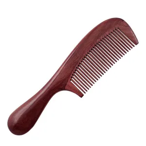 Crystalmood Purpleheart Wood Hair Comb with Handle