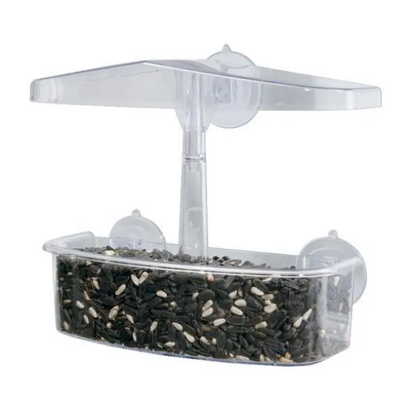 Droll Yankees D50 OWF Observer Window Bird Feeder, 0.5 lb, Polycarbonate, 9 in H, Window Mounting