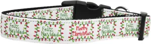 Feliz Navidad Nylon Dog Collars Large