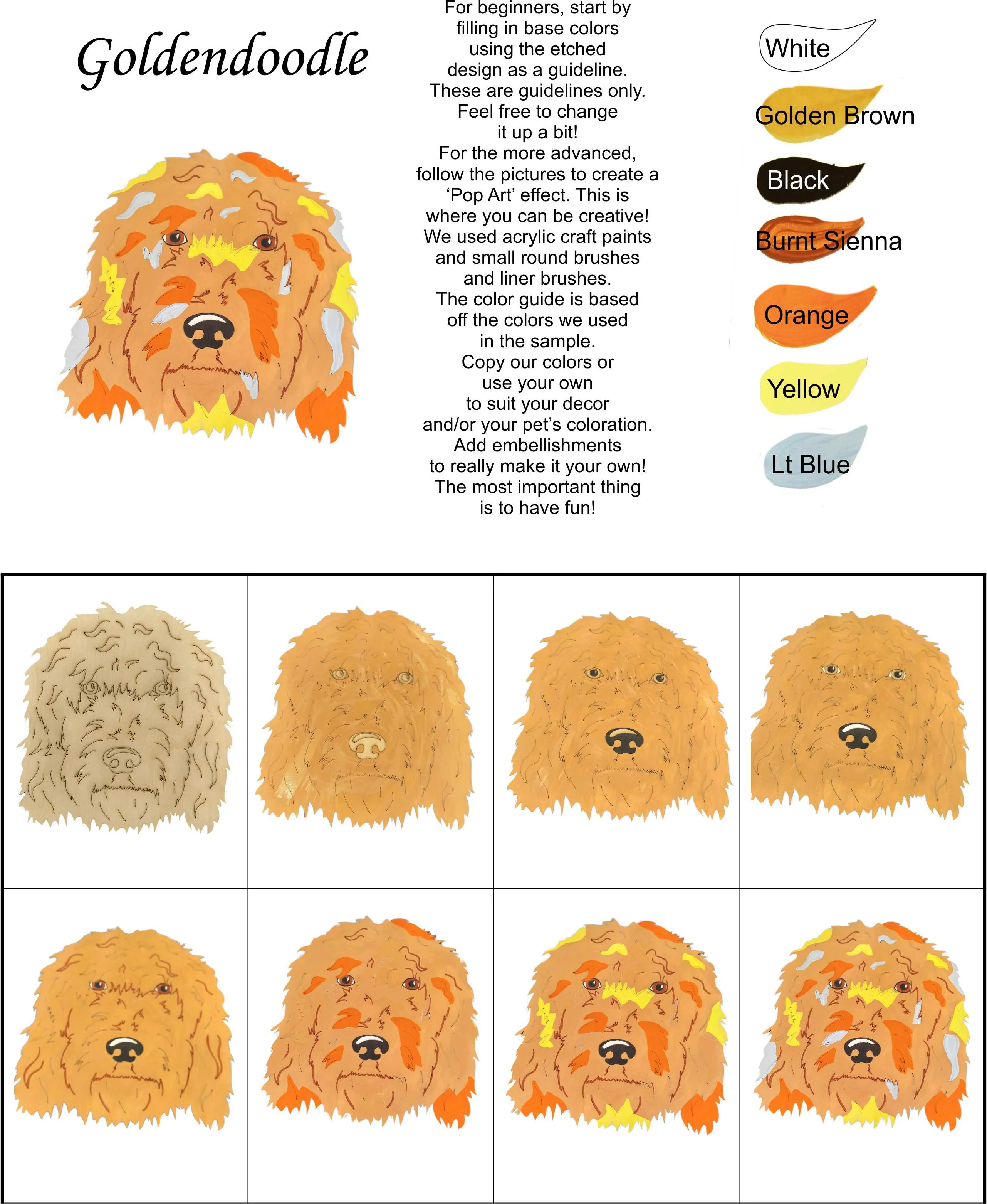 Golden Doodle-DIY Pop Art Paint Ki