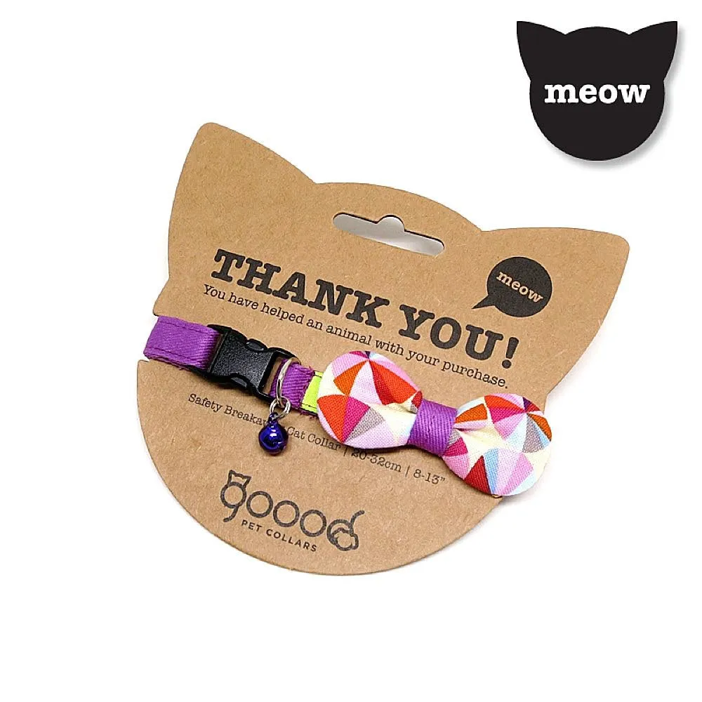 Goood Pet Collars Rounded Bow Handmade Cat Collar - Grapey Charts