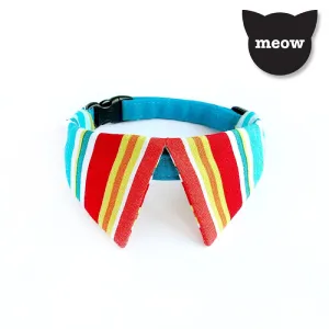 Goood Pet Collars Sharp Dapper Handmade Cat Collar - Rainbow Lines