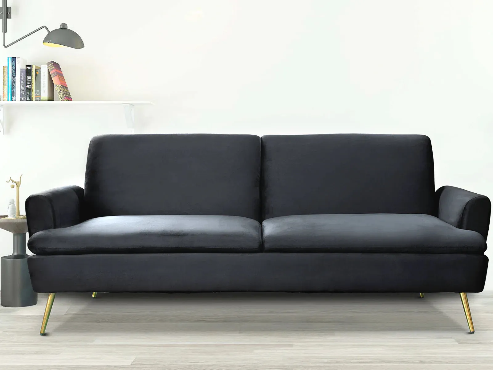 Home Gyllene Velvet Sofa Bed BLACK