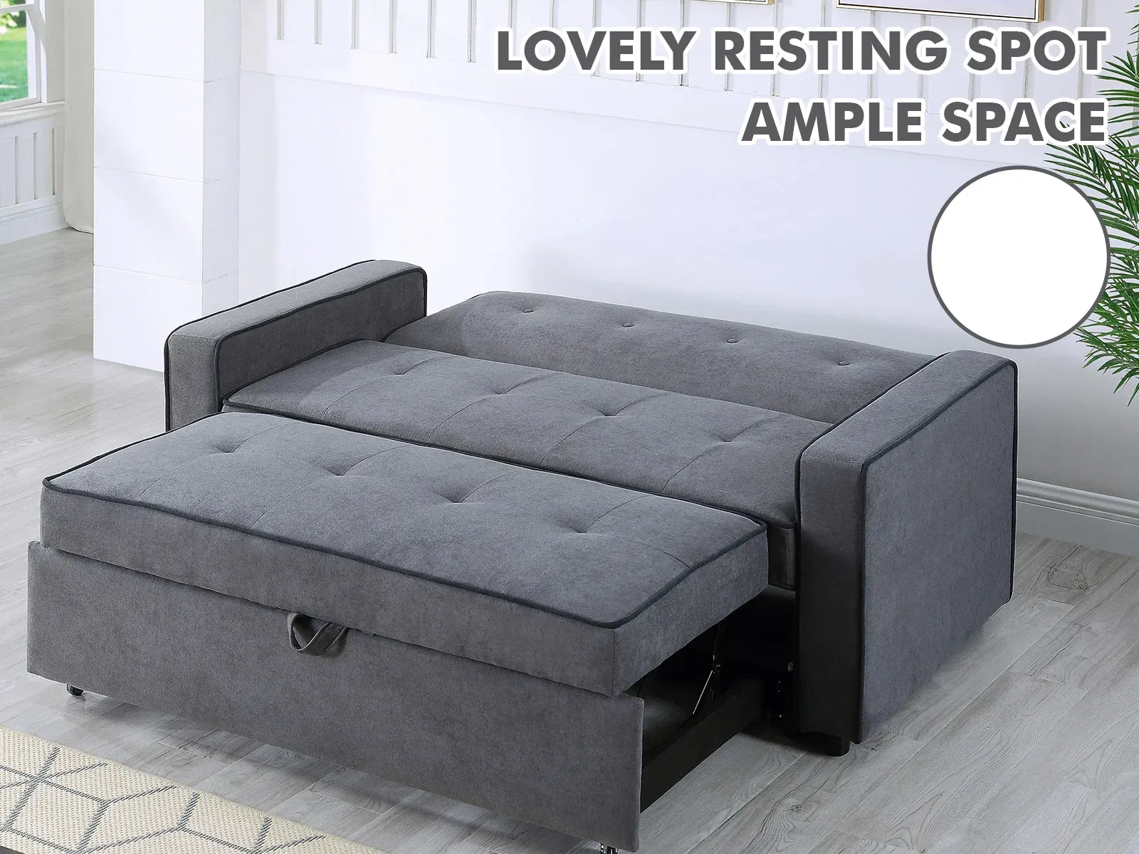 Home Pull Out Sofa Bed GREY