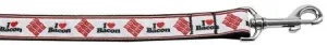 I Love Bacon Nylon Dog Leash 6 Foot