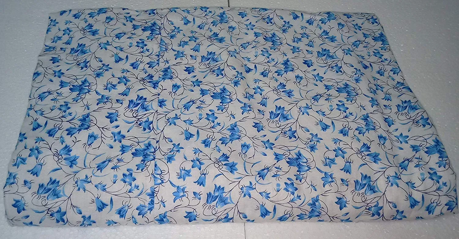 j Shree Summer Special Anti-Pilling Super Soft Cotton Floral Print Double Bed Dohar/ Summer Ac Blanket- Blue Iris Flowers