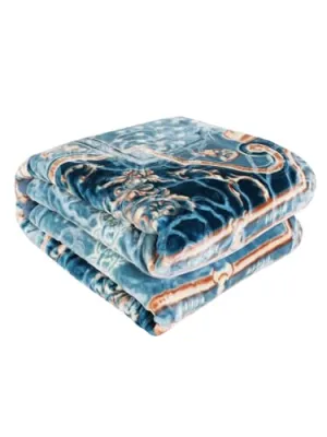 OMAJA HOME Cloudy Super Soft Fabric Floral Printed | Heavy Duty Luxury Ultra 2 Ply Double Blanket | for Winters with English Colors and Stylish Bag Packing