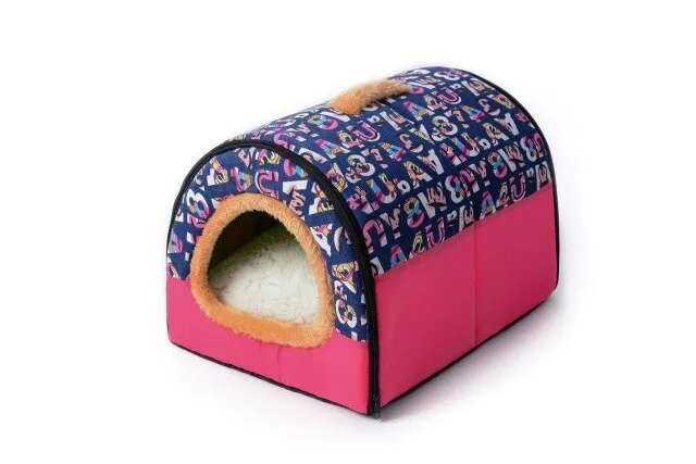 Pet Cave Dog House Bed Comfortable Print Stars Kennel Mat For Pet