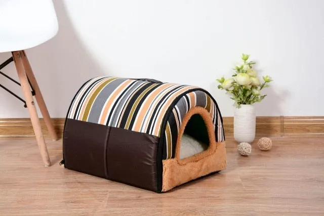 Pet Cave Dog House Bed Comfortable Print Stars Kennel Mat For Pet