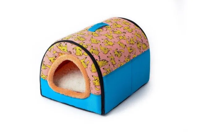 Pet Cave Dog House Bed Comfortable Print Stars Kennel Mat For Pet