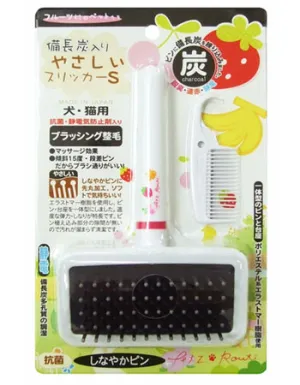 Petz Route Fruit Series Charcoal Elastomer Slicker Brush