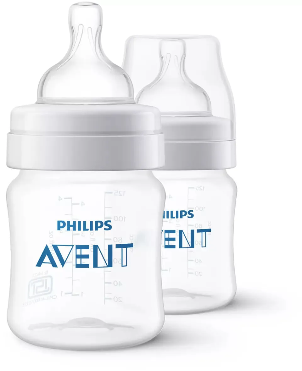 Philips Avent Anti-colic Baby Milk feeding Bottle, Twin Pack - 125ml, 0 m