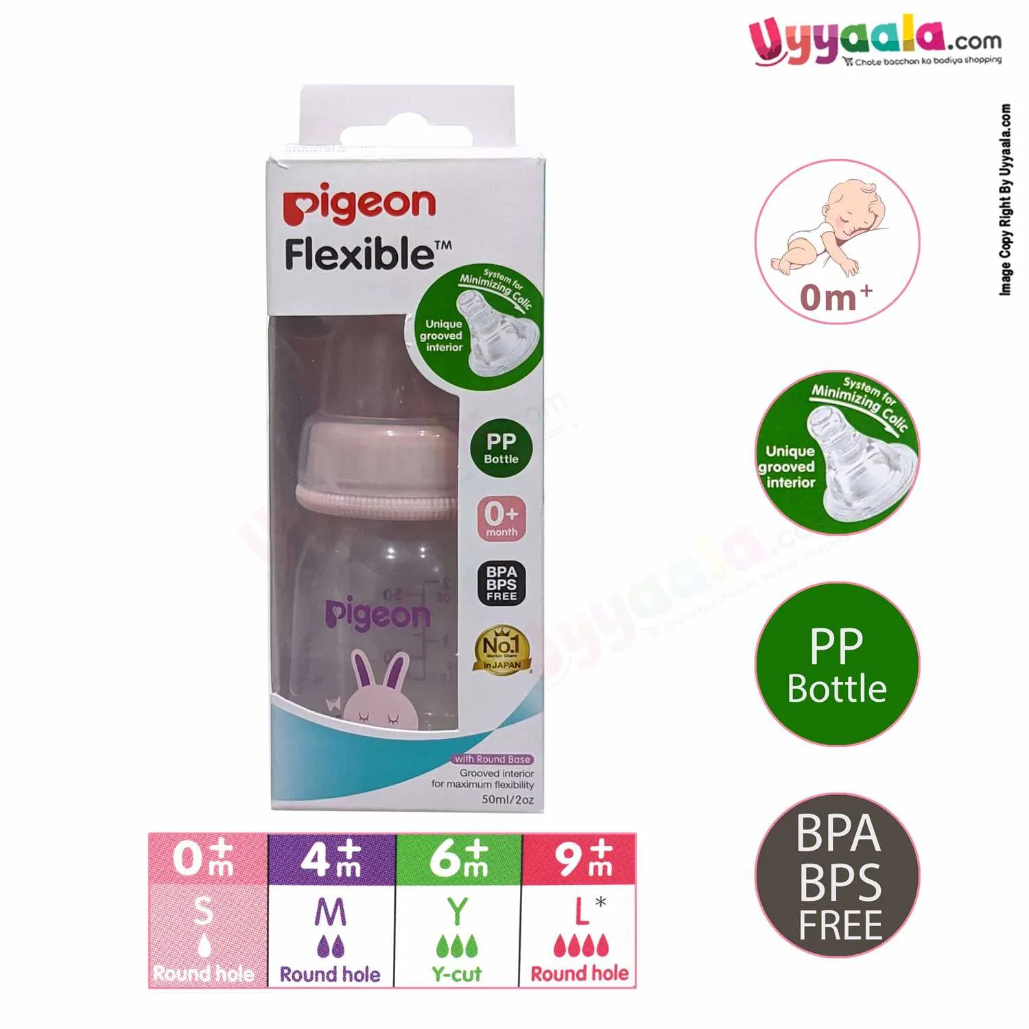 PIGEON Feeding Bottle Narrow Neck Round Base Flexible 0 m - 50ml