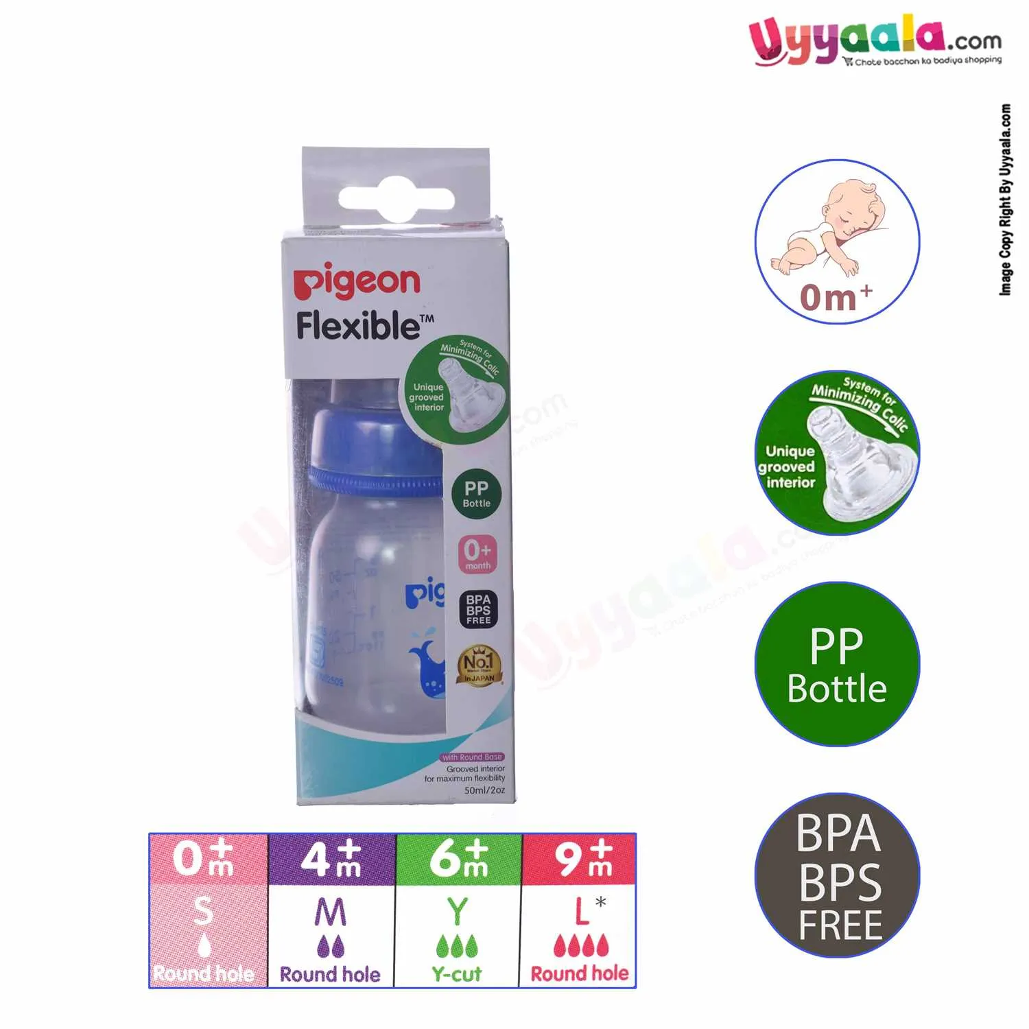 PIGEON Feeding Bottle Narrow Neck Round Base Flexible 0 m - 50ml