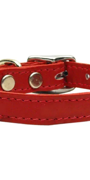 Plain Leather Collars Red 10