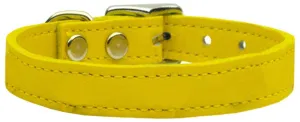 Plain Leather Collars Yellow 16