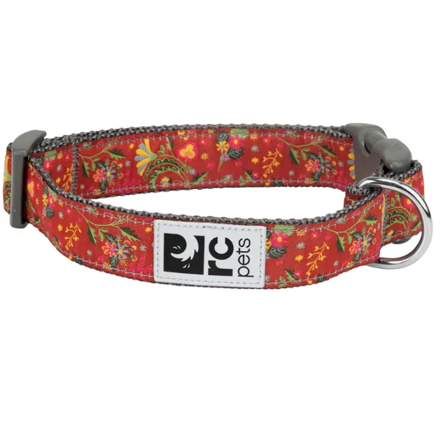 RC Pets Patterned Adjustable Clip Collar, Clay Floral