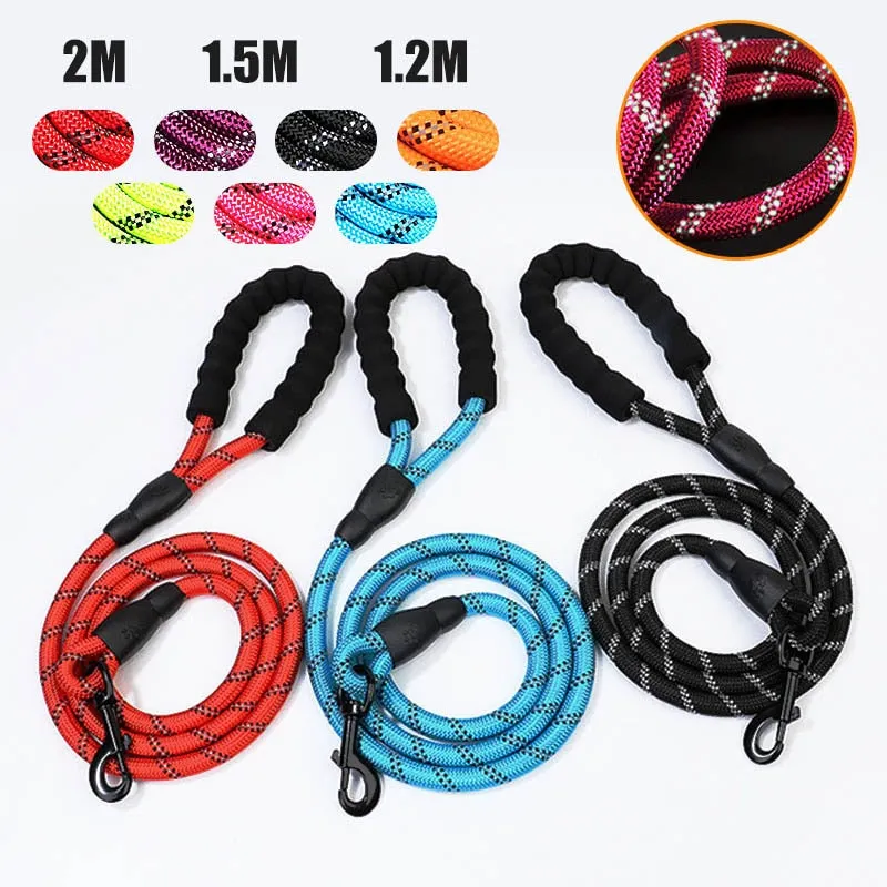 Reflective Durable Nylon Dog Leash - 2m