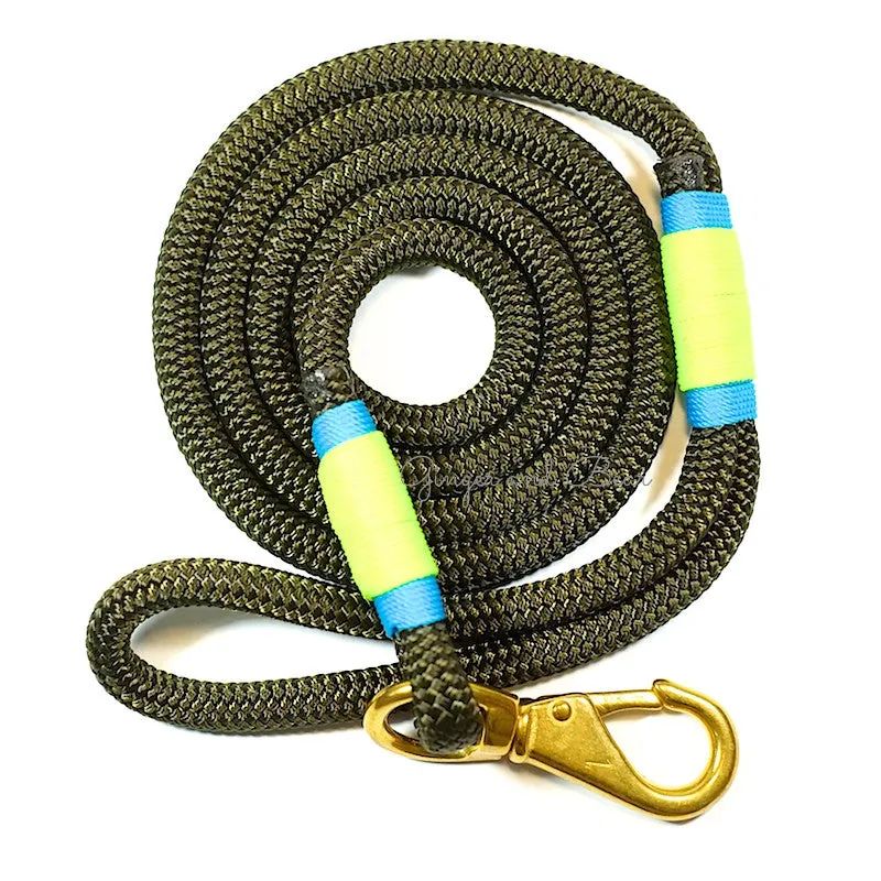 Rugged Hudson Leash: KeyLime, Olive