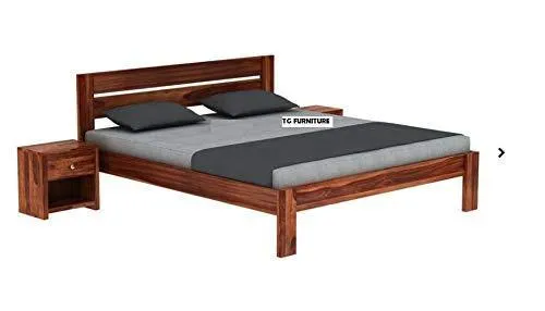 TG Furniture Solid Wooden Foster Queen Size Bed for Bedroom Home Furniture (Sheesham_Brown)