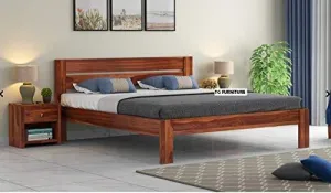 TG Furniture Solid Wooden Foster Queen Size Bed for Bedroom Home Furniture (Sheesham_Brown)