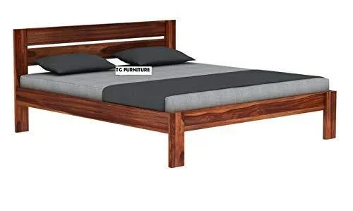 TG Furniture Solid Wooden Foster Queen Size Bed for Bedroom Home Furniture (Sheesham_Brown)