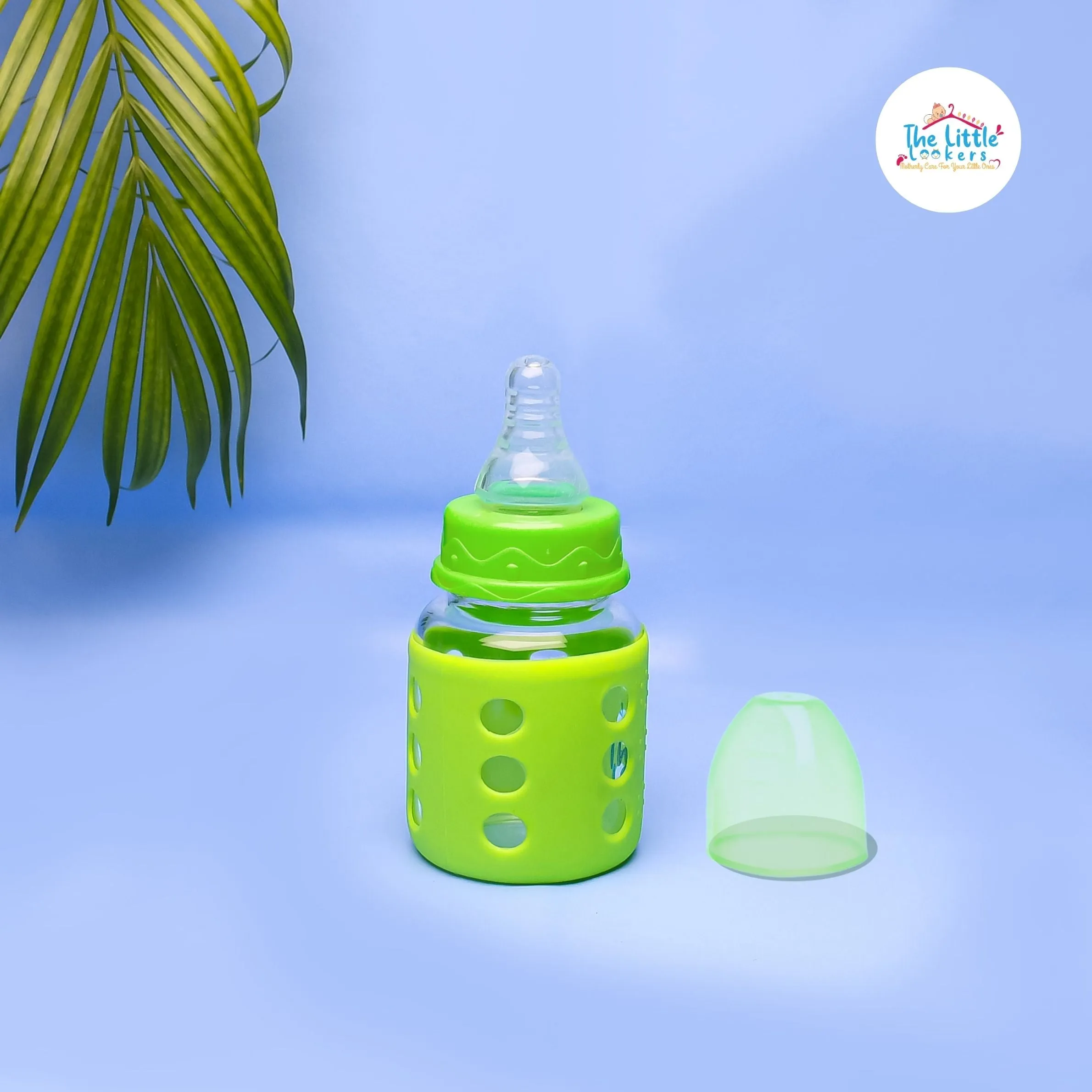 The Little Lookers High Borosilicate Glass Feeding Bottle for Baby/Feeder for Newborn |Super Soft Flow Control & Anti Colic Nipple for Infants/Toddlers(Pack of 2)