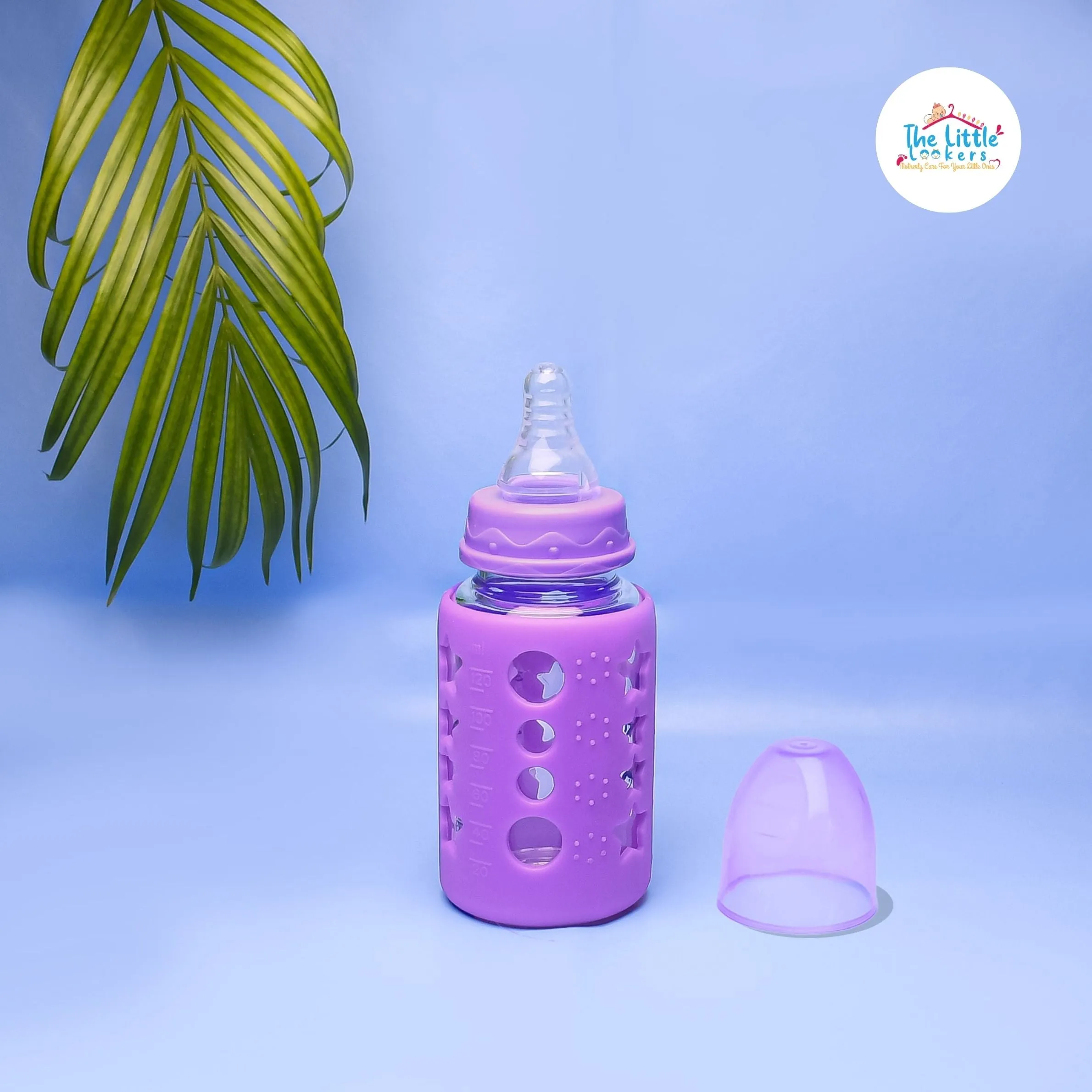 The Little Lookers High Borosilicate Glass Feeding Bottle for Baby/Feeder for Newborn |Super Soft Flow Control & Anti Colic Nipple for Infants/Toddlers(Pack of 2)