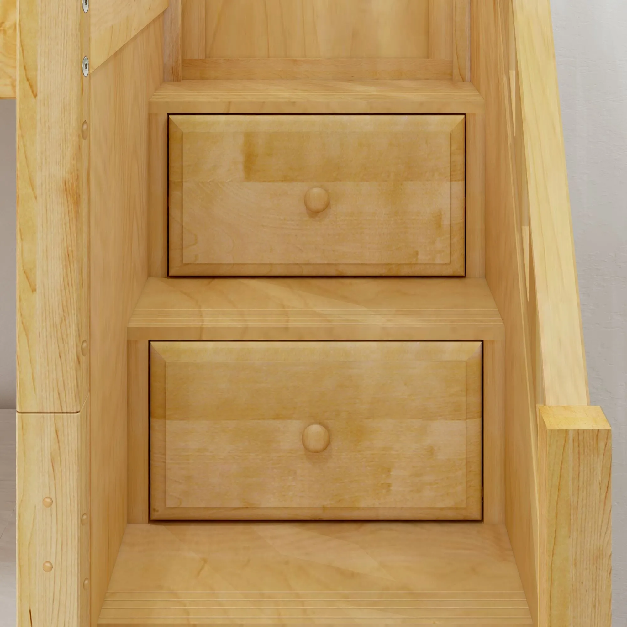 Twin High Corner Bunk with Angled Ladder and Stairs