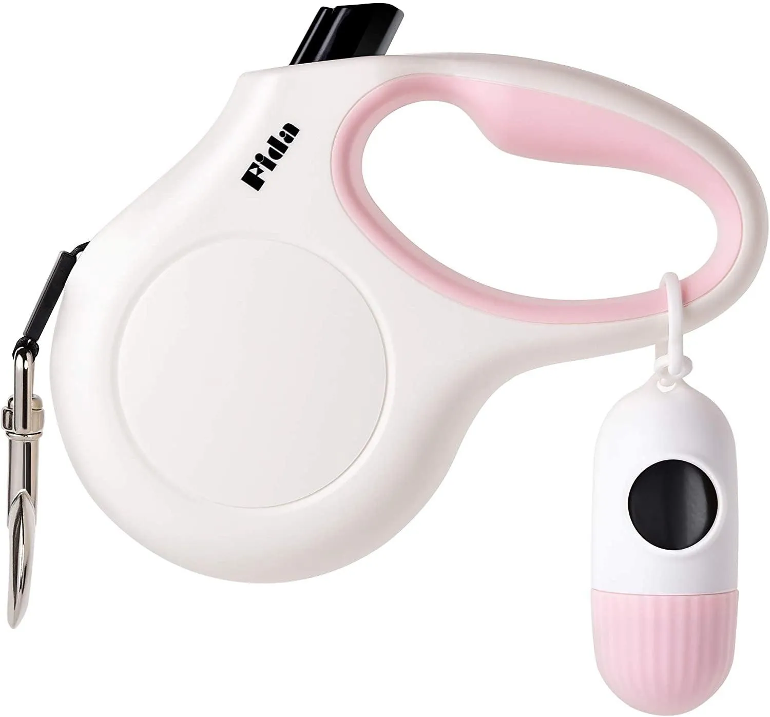 WiseWalk: 10 Ft Retractable Leash with Poop Bag Dispenser for Petite Paws